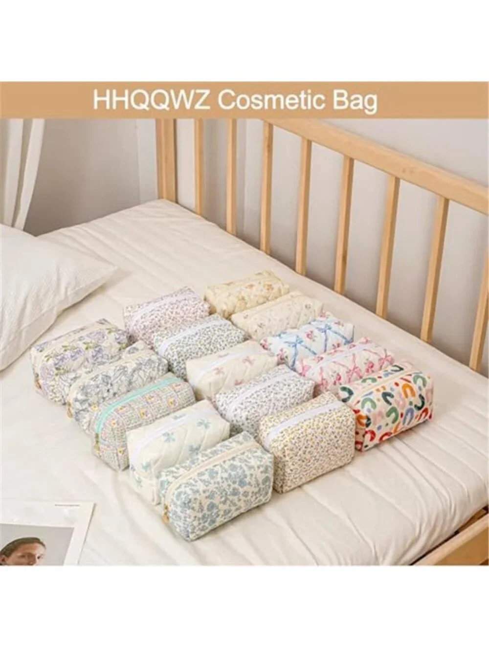 Makeup Bag Travel Cosmetic Bag for Women Girls, Zipper Make Up Pouch, Floral